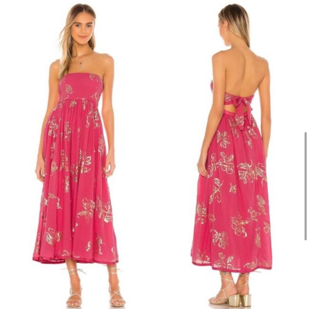 Free People Hot Pink Combo Maxi Dress